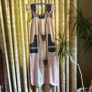Handcrafted handmade dress maxi hearts O/S new